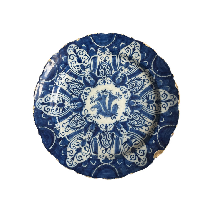 Assiette bleue Delft XVIIIe 30 cm