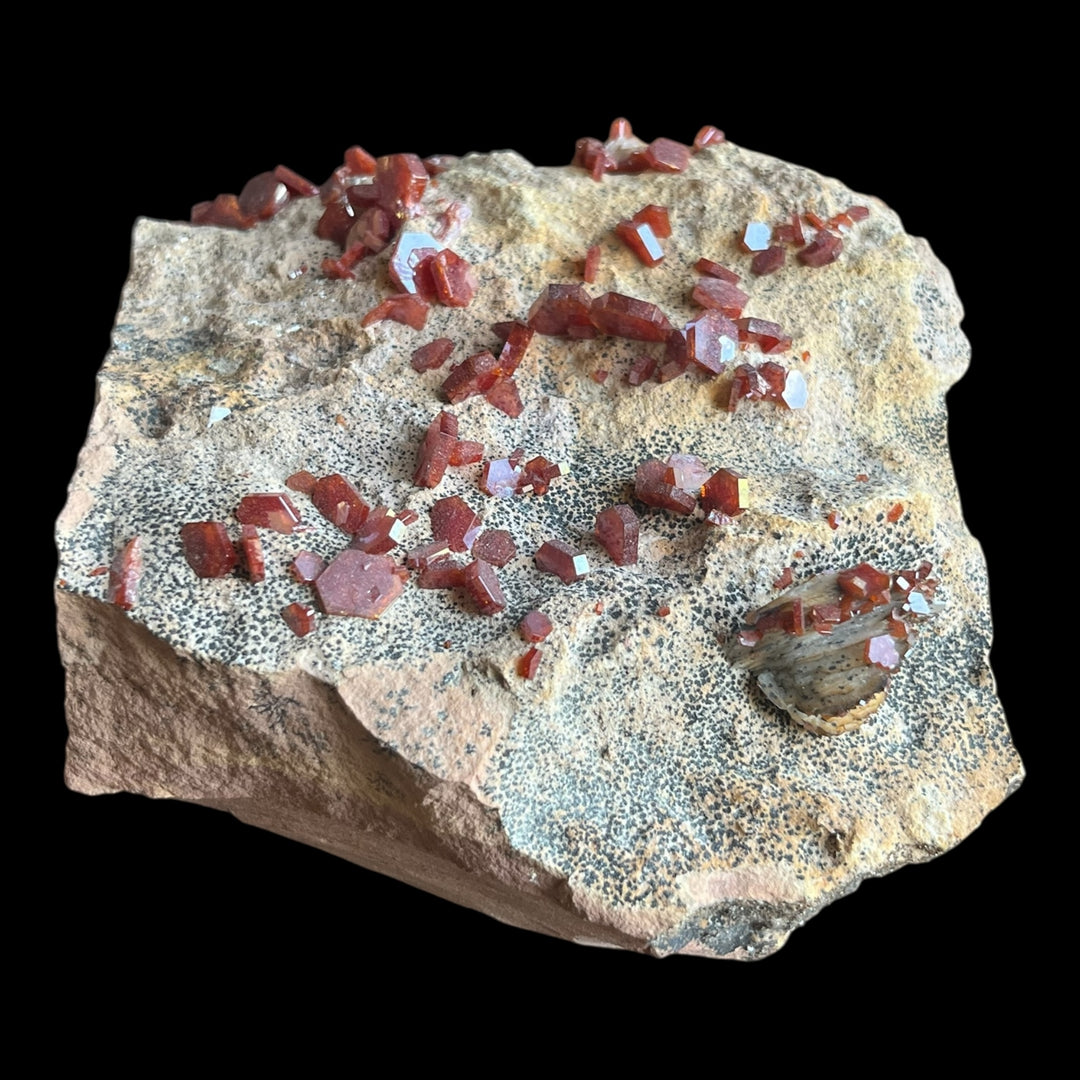 Vanadinite et baryte Mibladen Maroc M18W137