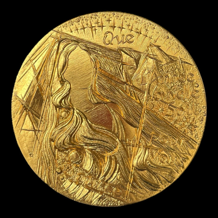 Currency of Paris. Florentine bronze vows medal, new year, Turlan, 1983