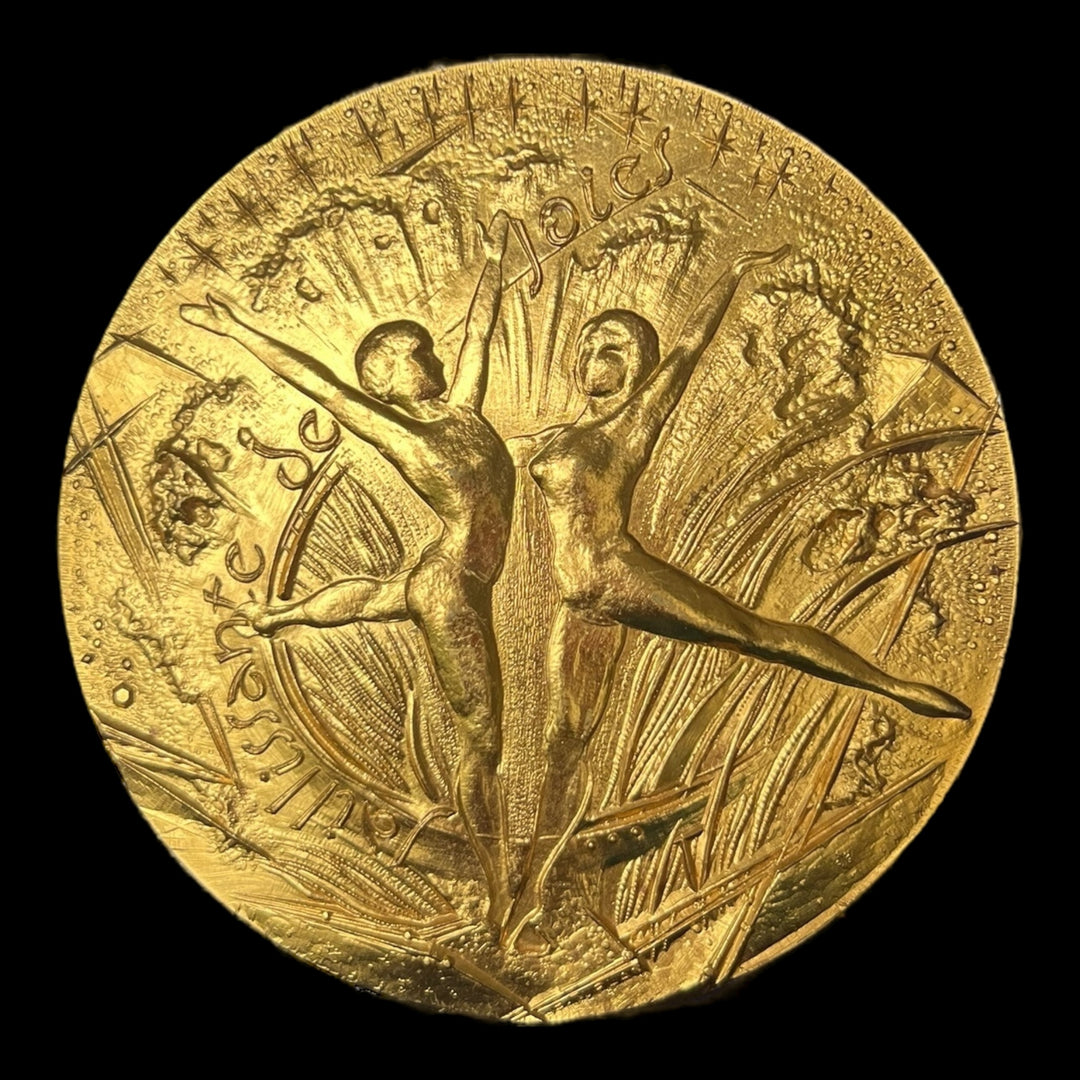 Currency of Paris. Florentine bronze vows medal, new year, Turlan, 1983