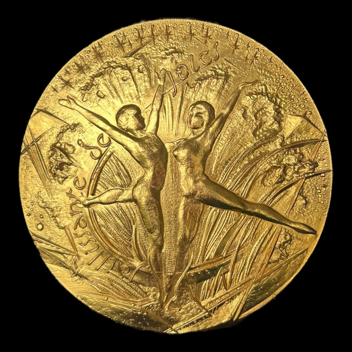 Currency of Paris. Florentine bronze vows medal, new year, Turlan, 1983
