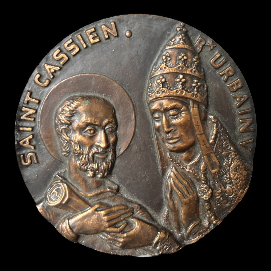 Saint Victor de Marseille chocolate bronze medal with Urban V 1365-1965