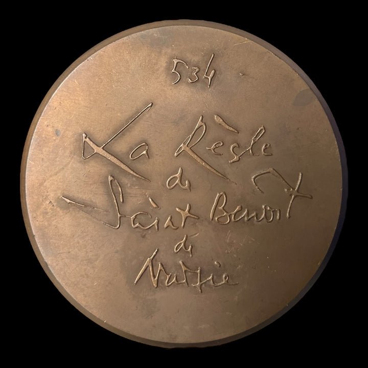Matthieu bronze medal no 534 The rule of Saint Benoit de Nursie