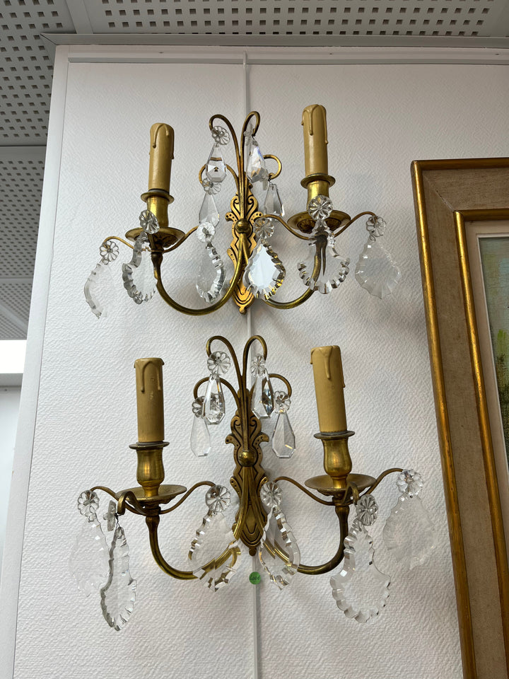 Bronze applics and crystal Pampilles Louis XV Transition style