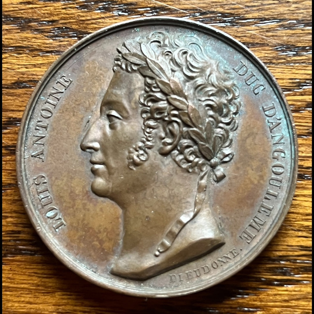 Louis-Antoine bronze medal of Artois Duke of Angoulême, taken from Cadiz, by Dieudonné, 1823