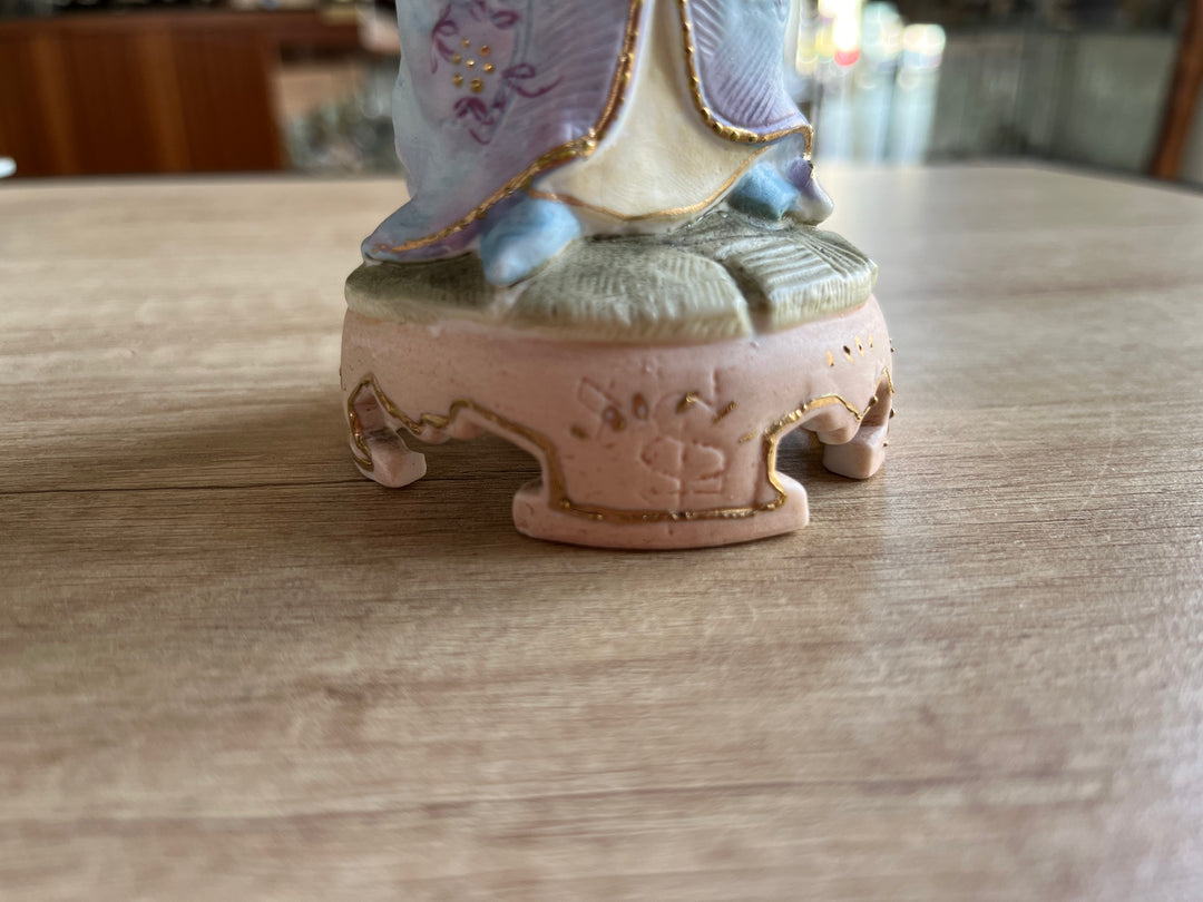 Chinese courtier in bisque porcelain with moving head 19th century