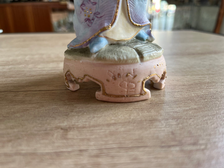 Chinese courtier in bisque porcelain with moving head 19th century
