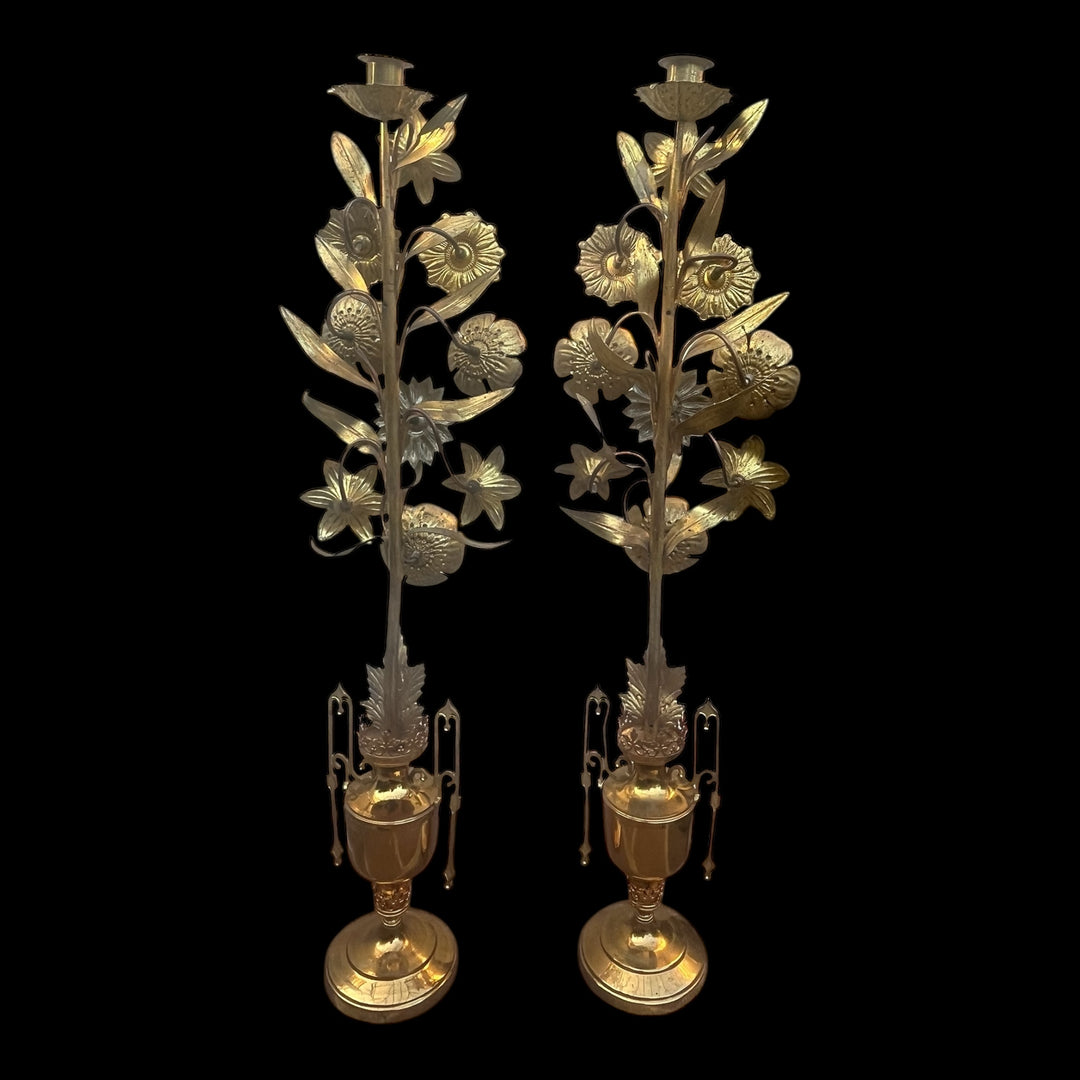 Pair of XIXth century Brass Brass Bad