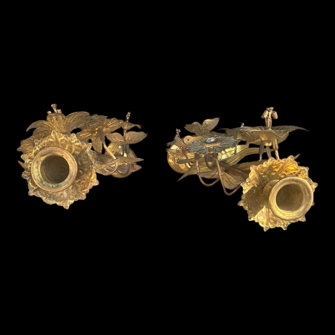 Pair of XIXth century Brass Brass Bad