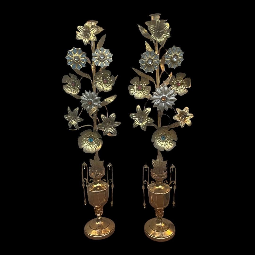 Pair of XIXth century Brass Brass Bad