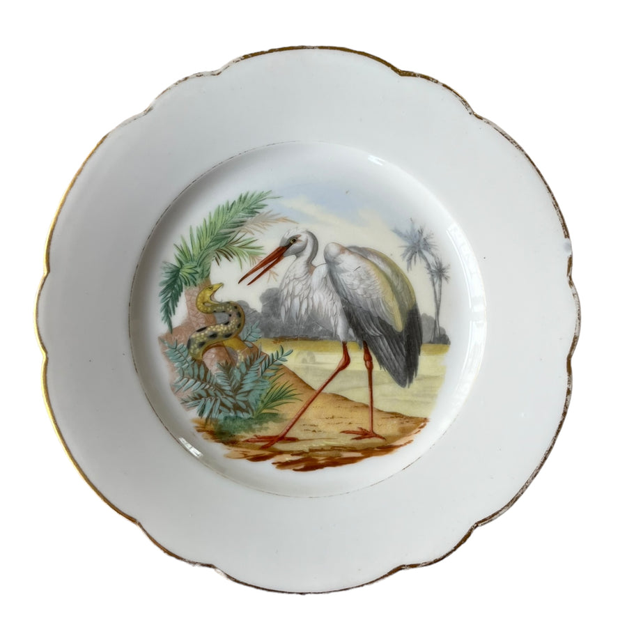 assiette Hache Vierzon la cigogne et le serpent
