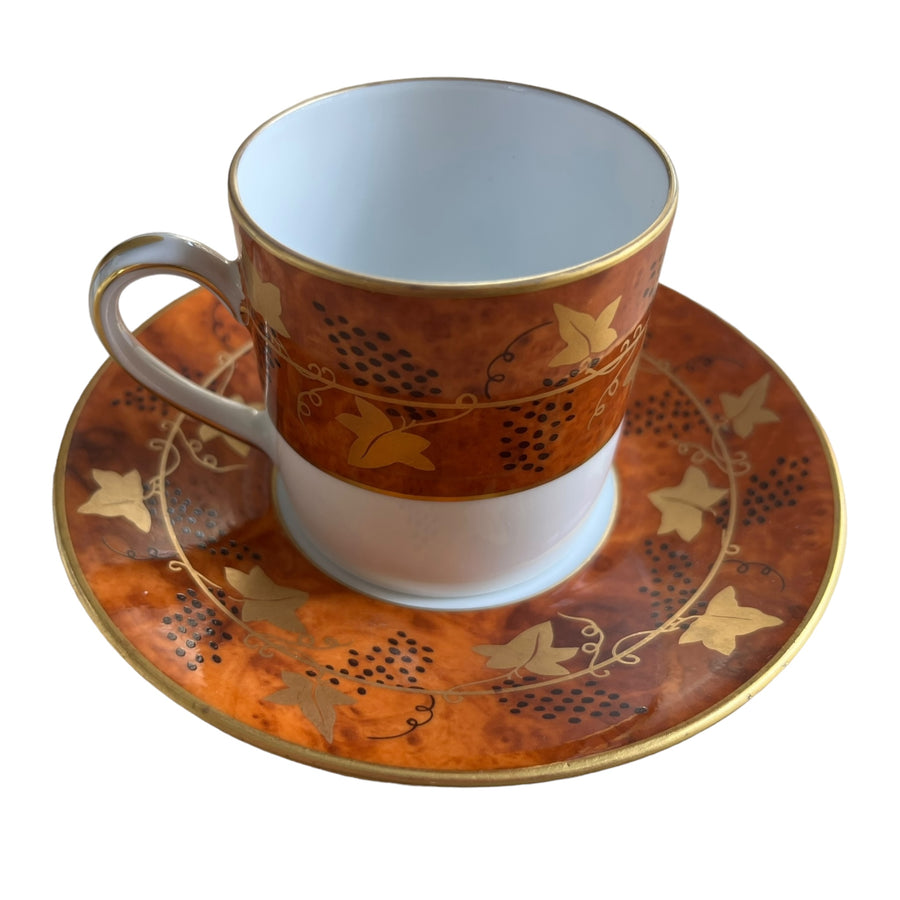 Tasse à café Arbres de vignes de l’ancienne manufacture royale de Limoges