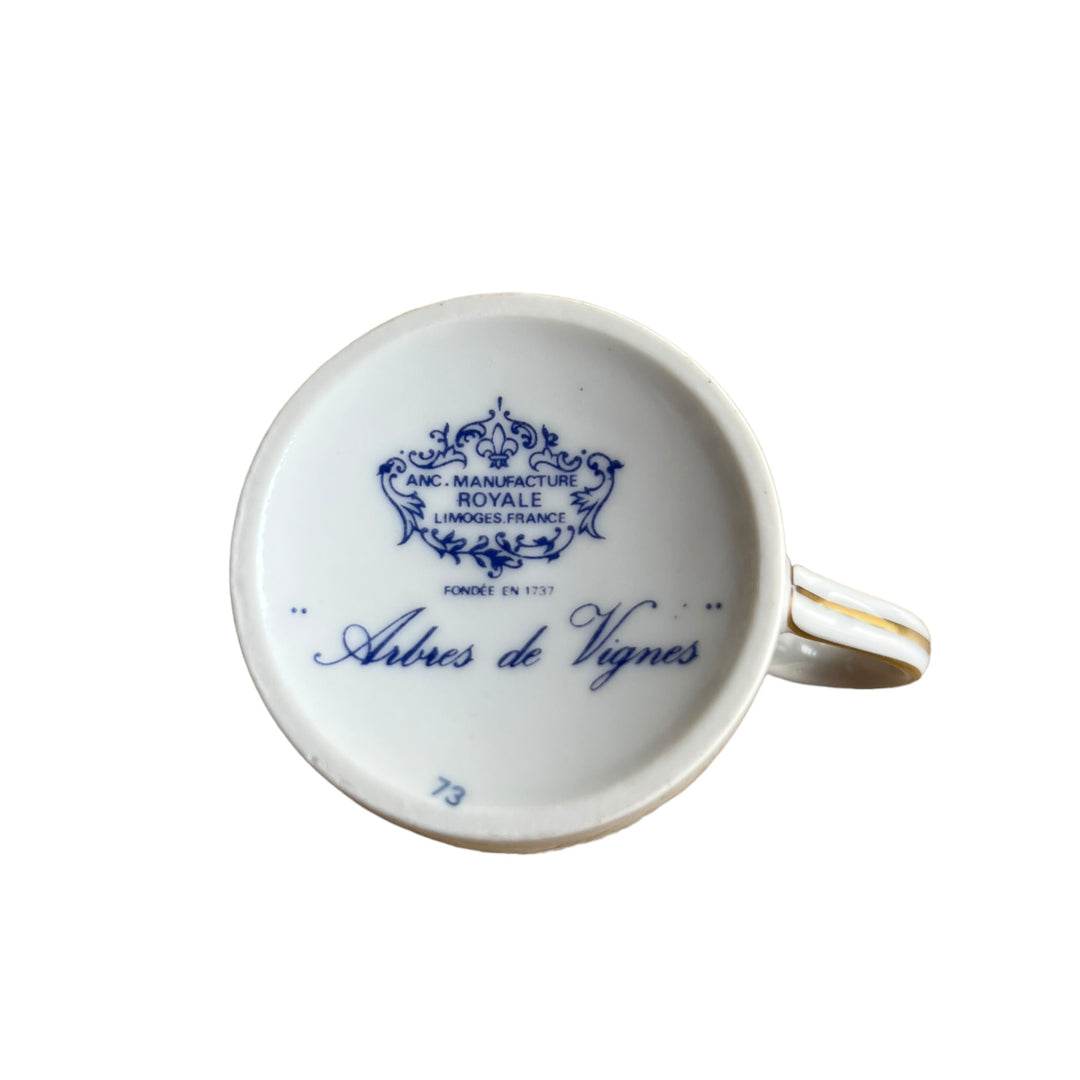 Kaffeetasse Reben aus der alten königlichen Herstellung von Limoges