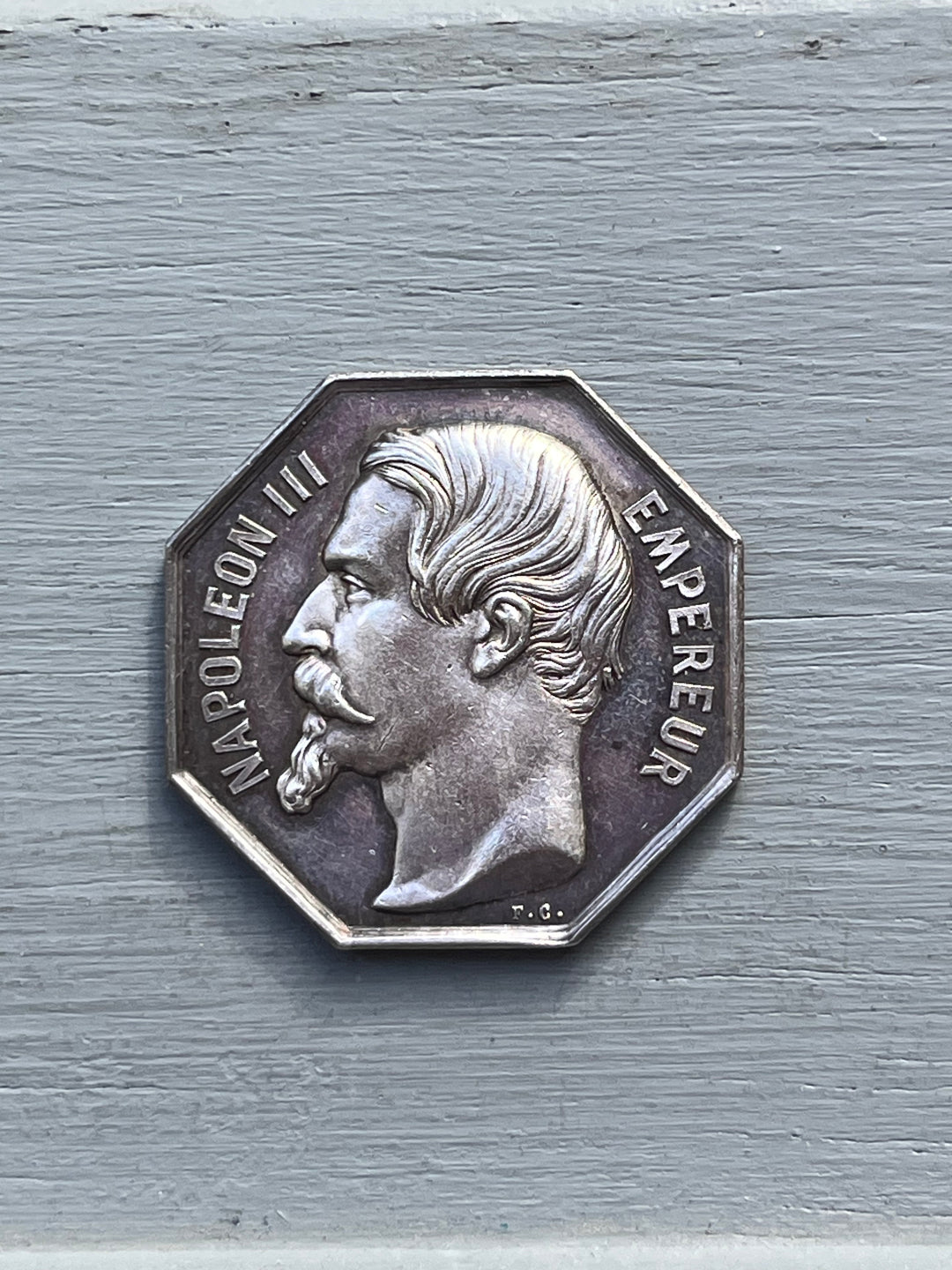 Silbertoken, Notar, Napoleon III Bare Head Lang