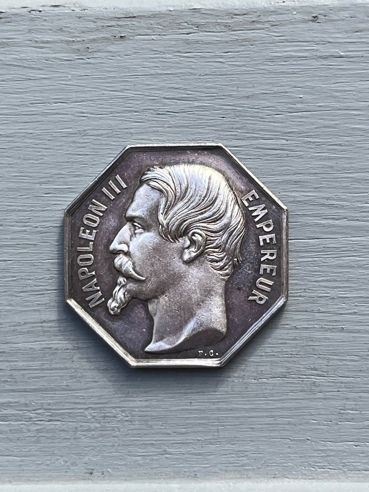 Silbertoken, Notar, Napoleon III Bare Head Lang
