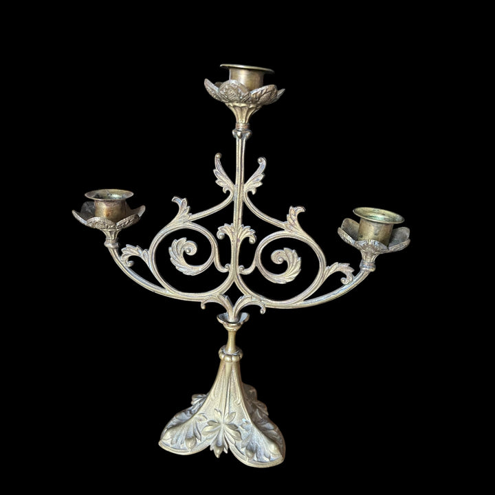 Pair of Art Nouveau Religious Chandeliers with 3 Enlightenment