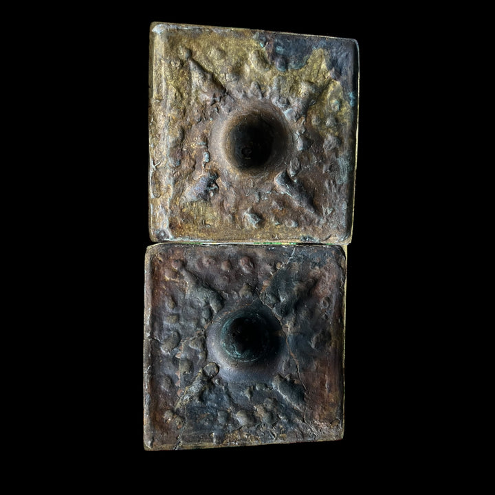 Pair of mestiers or candlesticks in the financial in bronze style high era