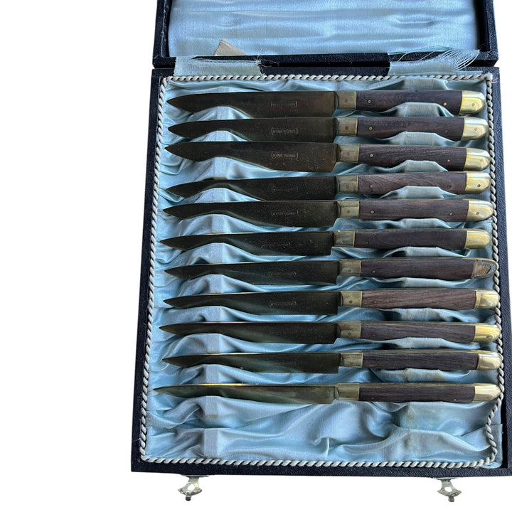 11 19th century German Fruit Knives with German Fruit Bronce