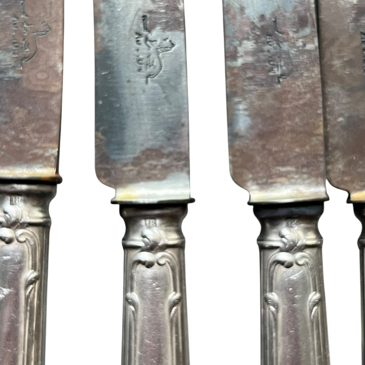 Apollo housewife 12 forks, 12 tablespoons and 24 knobs Silver Silver Model Title Model Rocaille and Steel blade in the Lion XIX