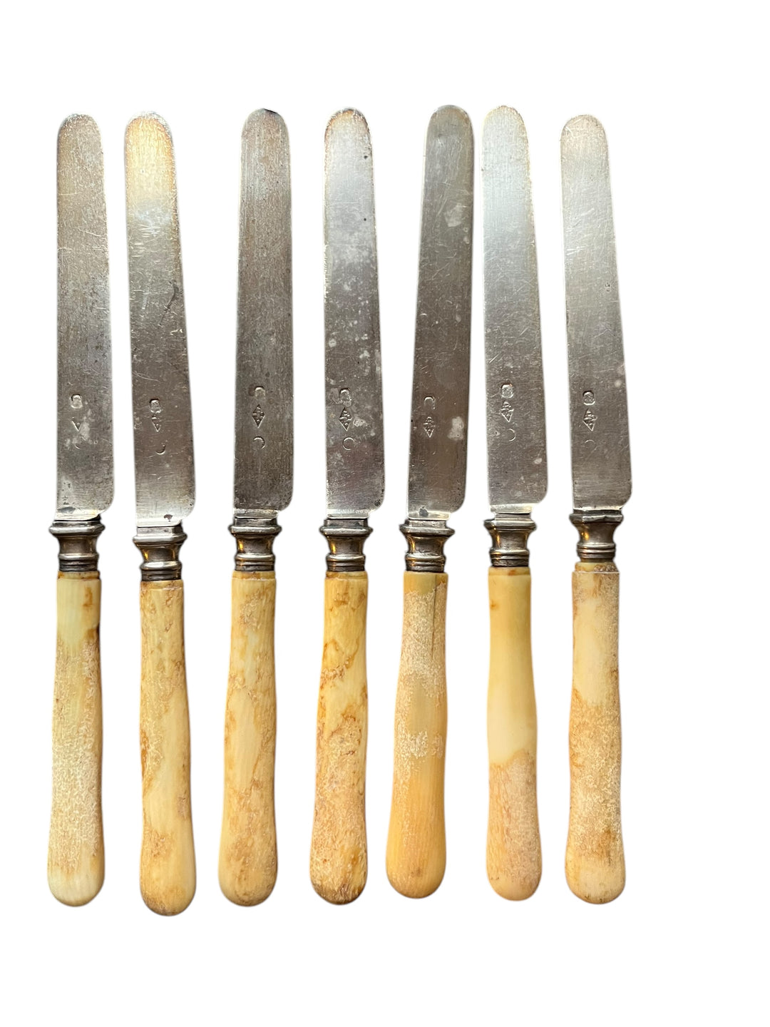6 knives with an ivory sleeve dessert and old -fashioned silver blade paris