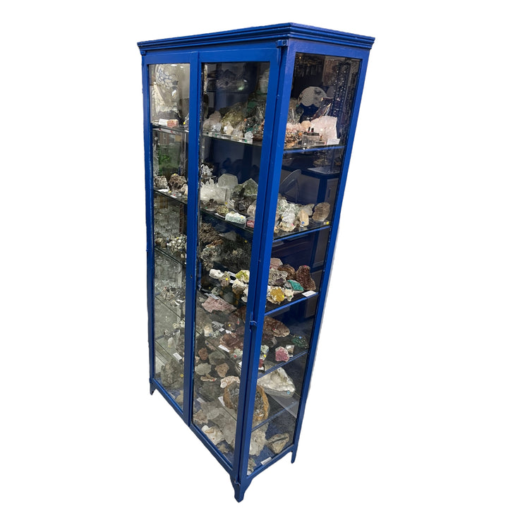 vitrine médicale bleue 2 portes en fer époque art déco