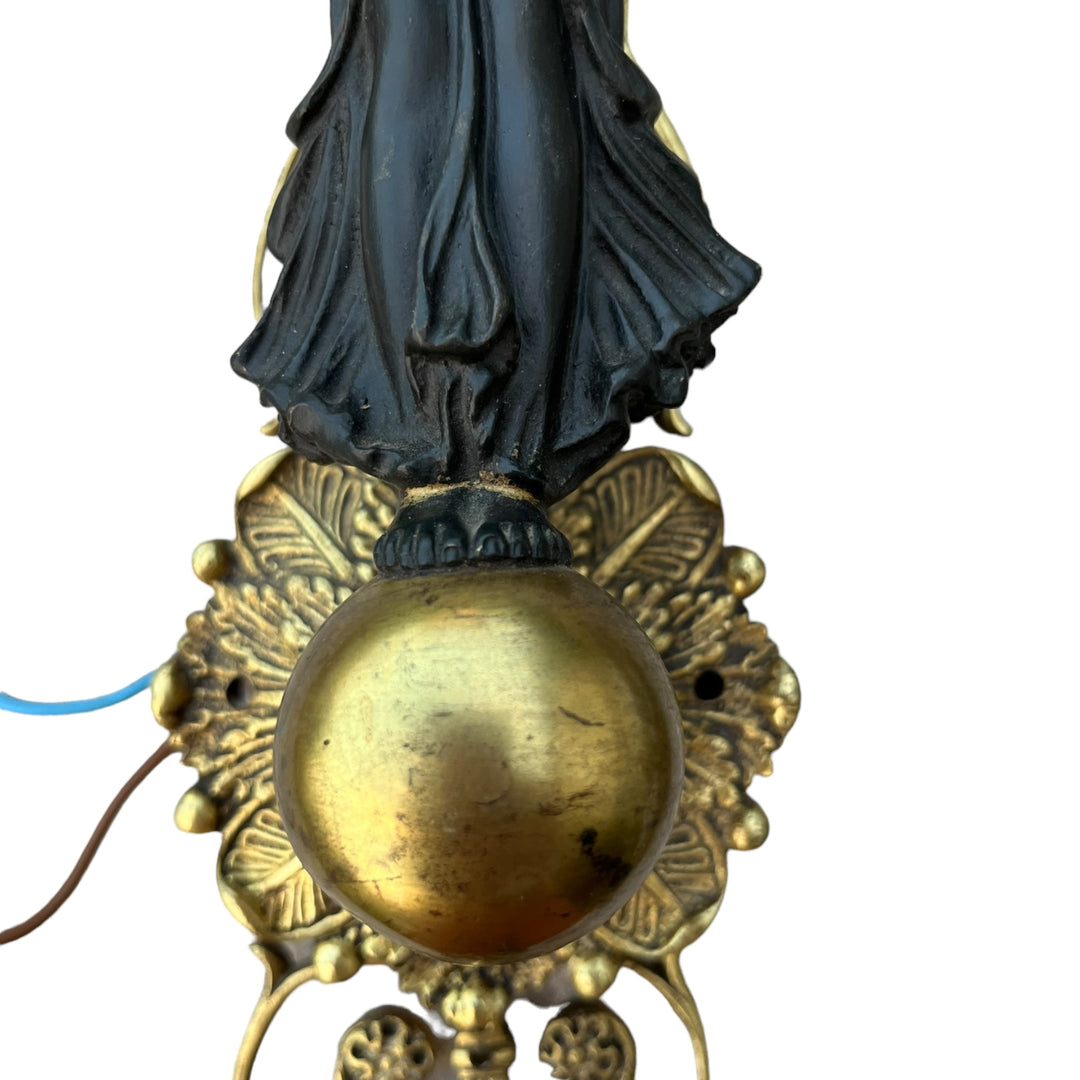 Bronze vestal walls 2 Empire style patinas with lampshade