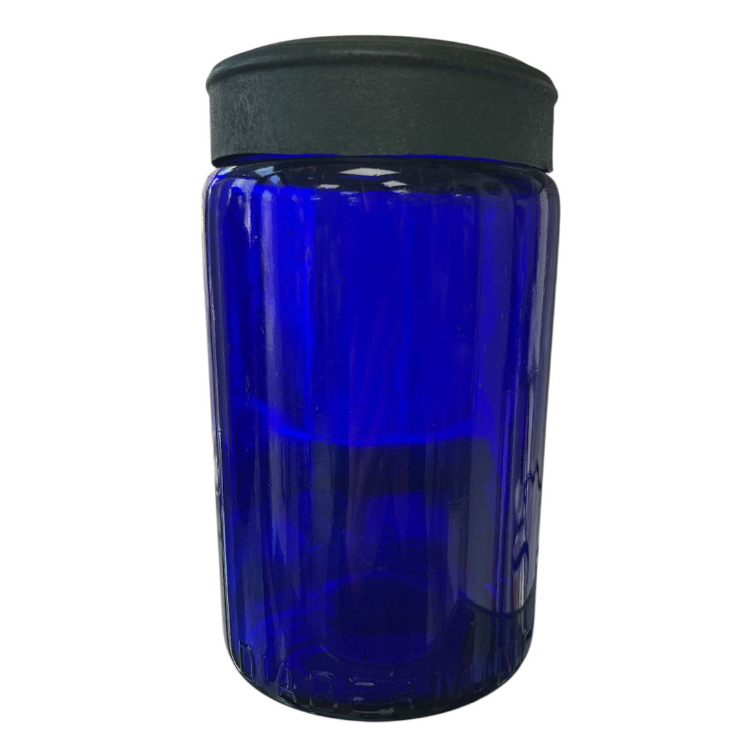 座膜蓝色玻璃药房罐