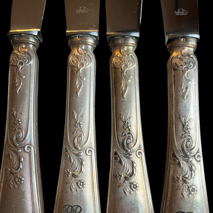 6 Louis XV Style Knives Rockery Silver Silver Plated Gold