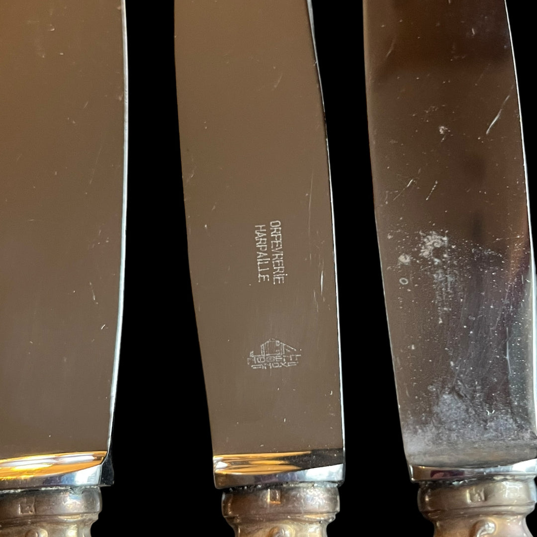 6 Louis XV Style Knives Rockery Silver Silver Plated Gold