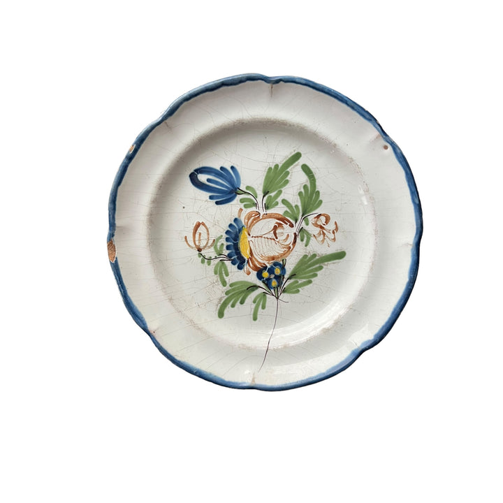 Assiette calotte de Nevers ou auxerrois  xixe