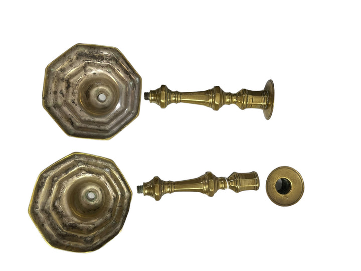 Pair of Louis XIV style candlesticks, 18th century