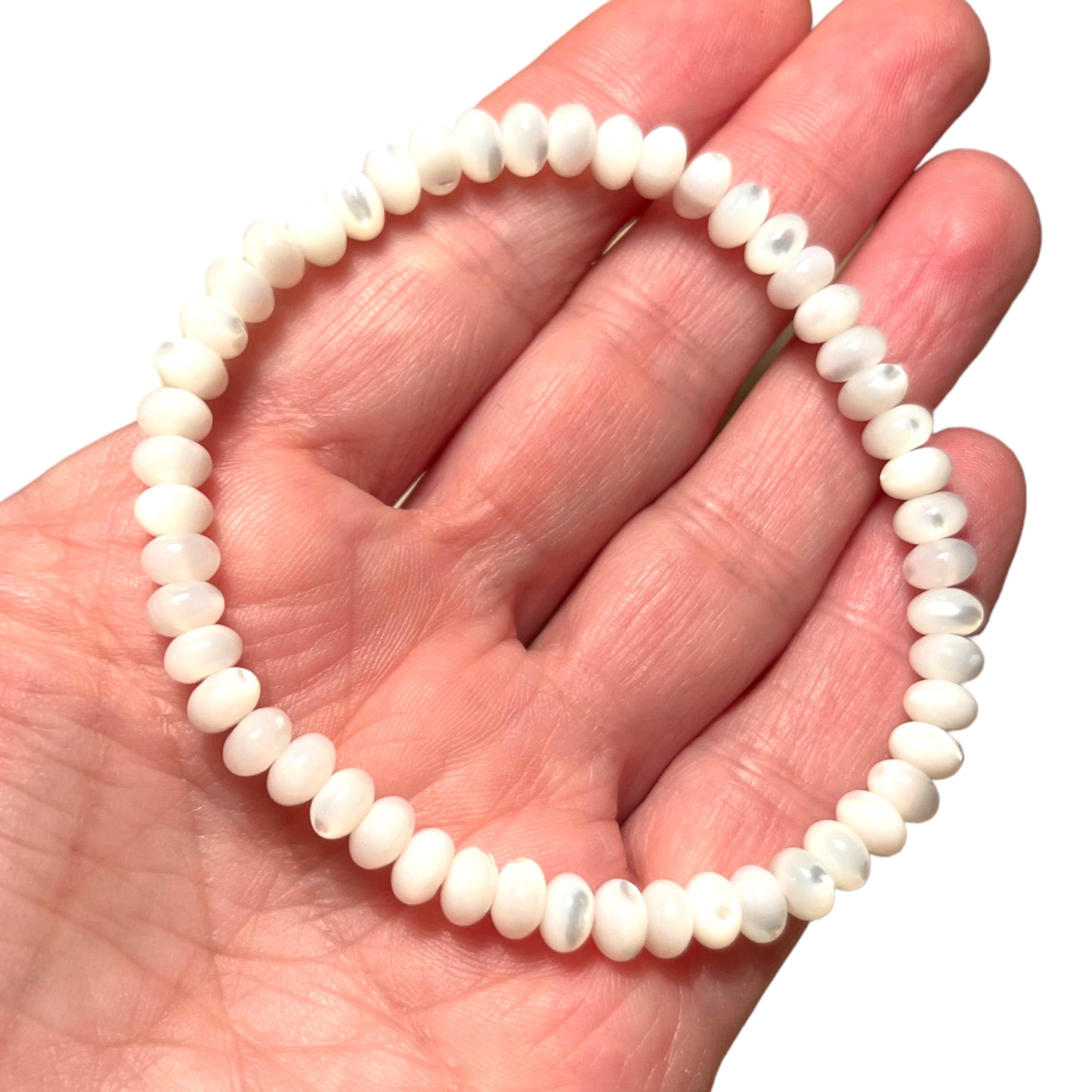 Bracelet NACRE pierres rondelles 6x4 mm
