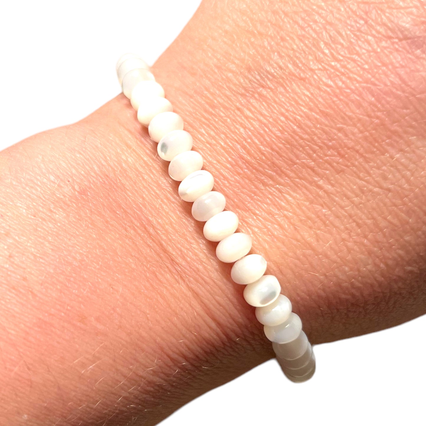 Bracelet NACRE pierres rondelles 6x4 mm