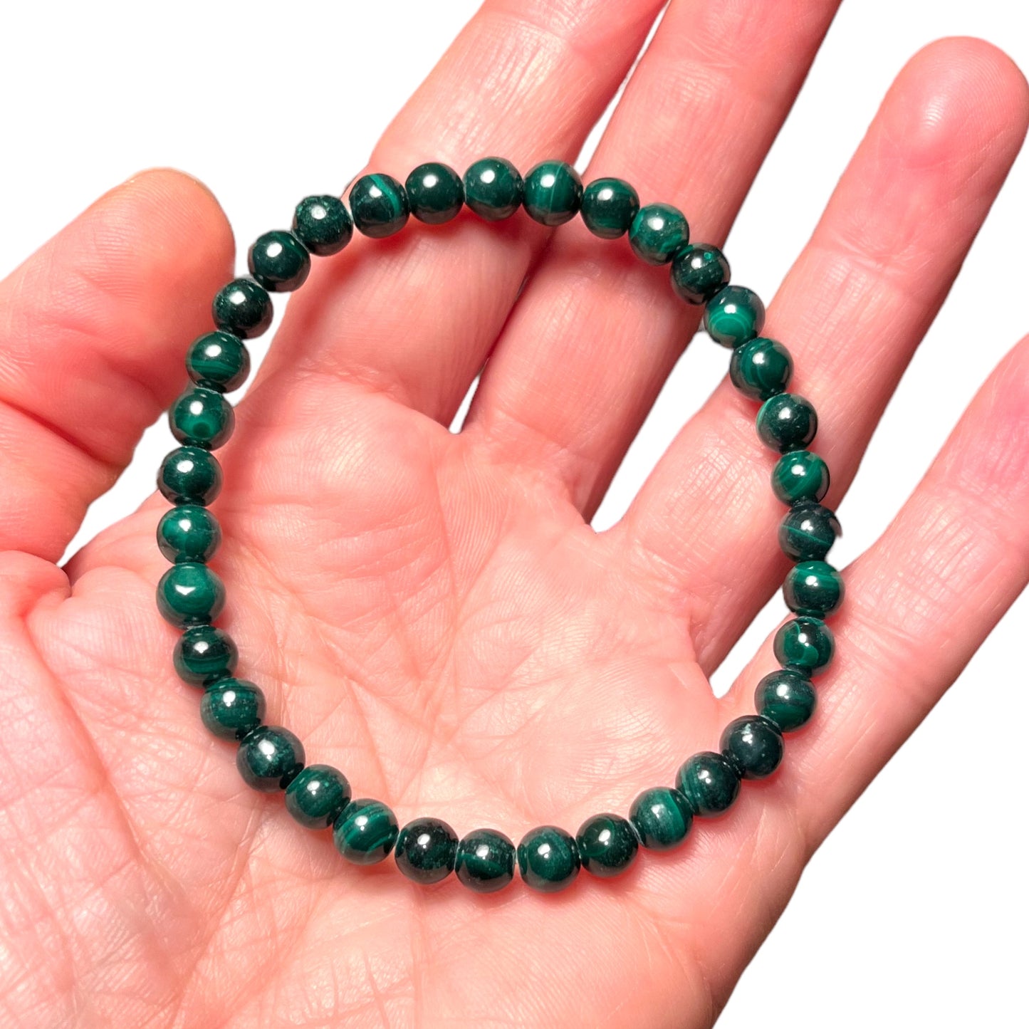 Bracelet MALACHITE pierres boules 6 mm