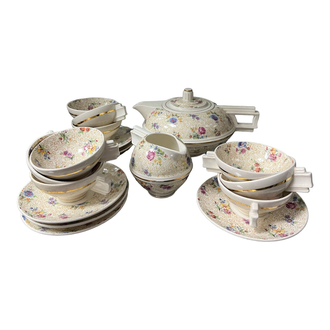 Art Deco Tea Service in Erdgeschoss 9 Tassen im Geschmack von Robj