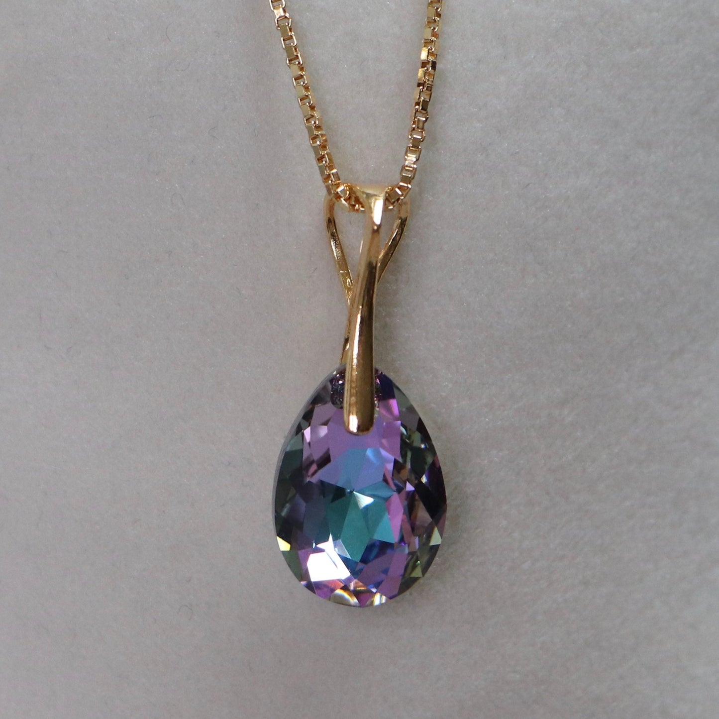Pendentif avec cristaux Swarovski, argent doré, cristal VL, KATE
