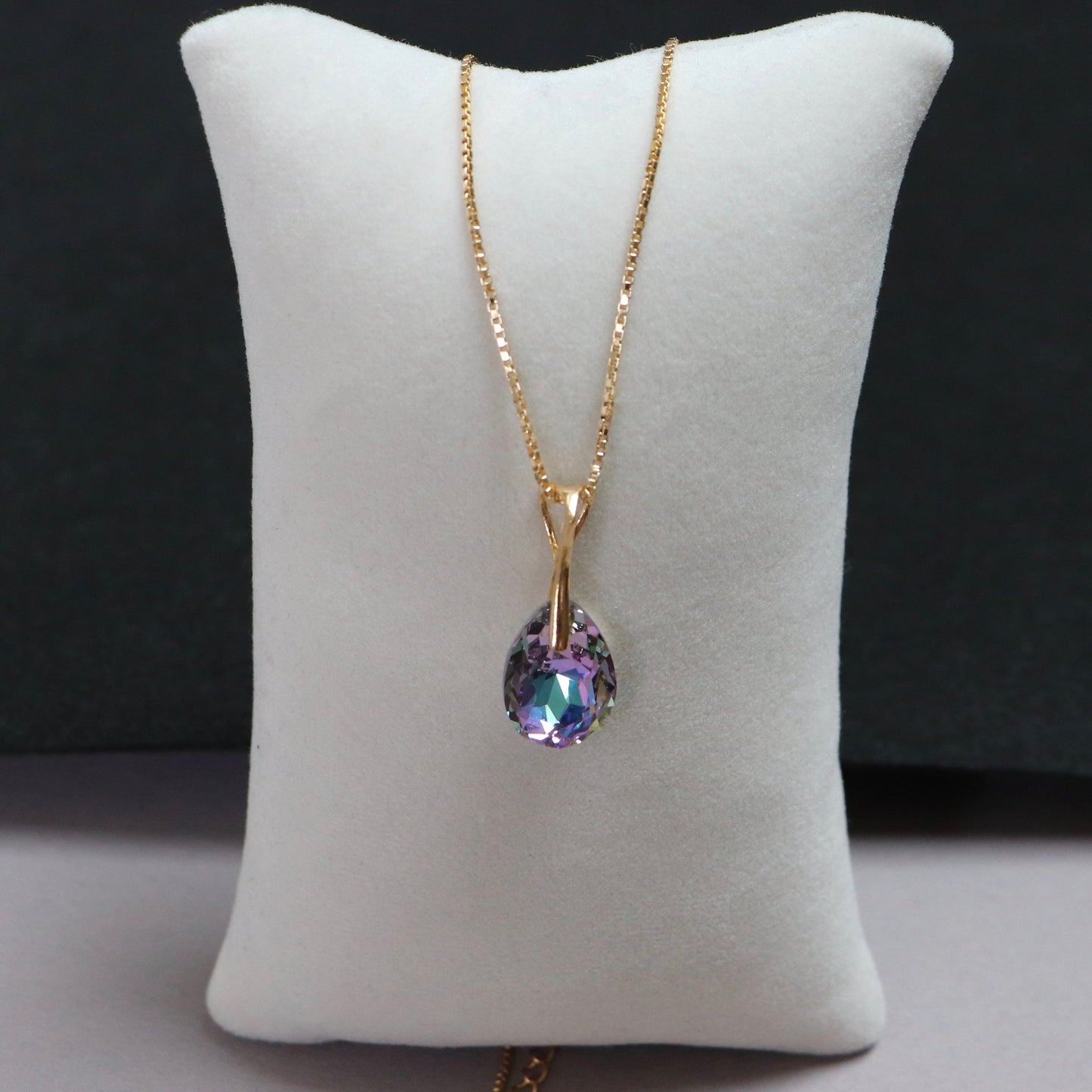 Pendentif avec cristaux Swarovski, argent doré, cristal VL, KATE