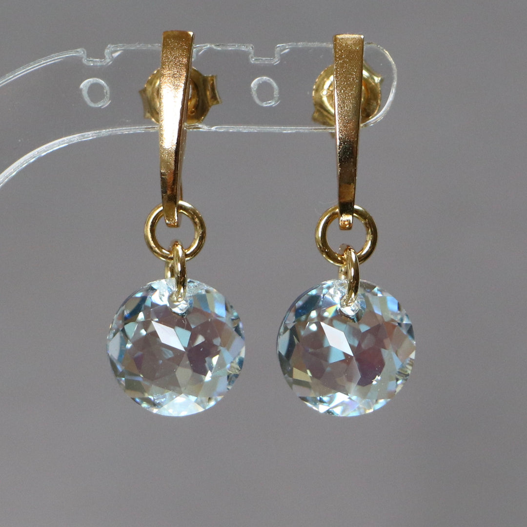 Earrings, Swarovski crystals, gilded silver, SH crystal, BONBON