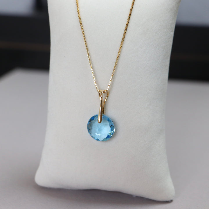 Earrings, Swarovski crystals, gold-plated silver, aquamarine blue, BONBON