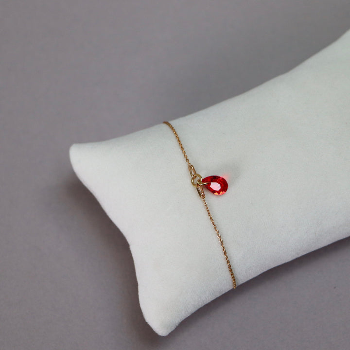 吊坠与施华洛世奇水晶,金银,红色,凯特