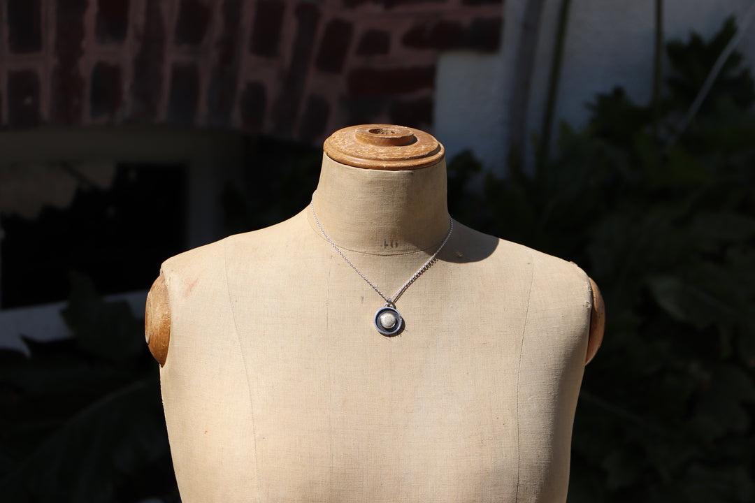 Pendentif avec corail fossile, en argent, SL-N028