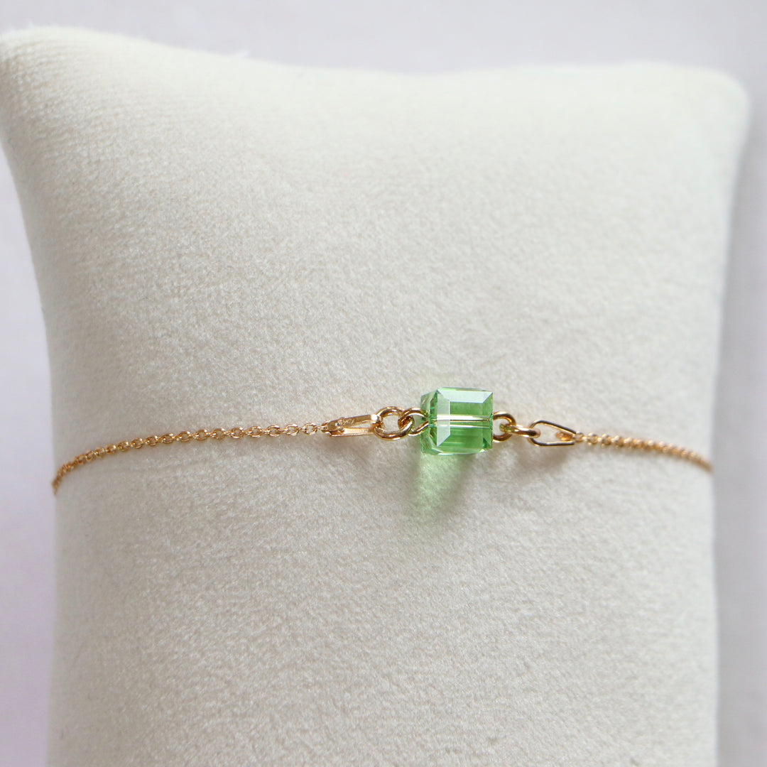 带有施华洛世奇晶体的手镯,橄榄绿,金银,十字路口