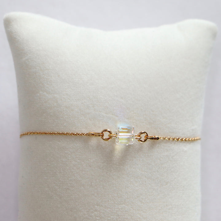 带有施华洛世奇晶体的手镯,ab晶,金银,十字路口