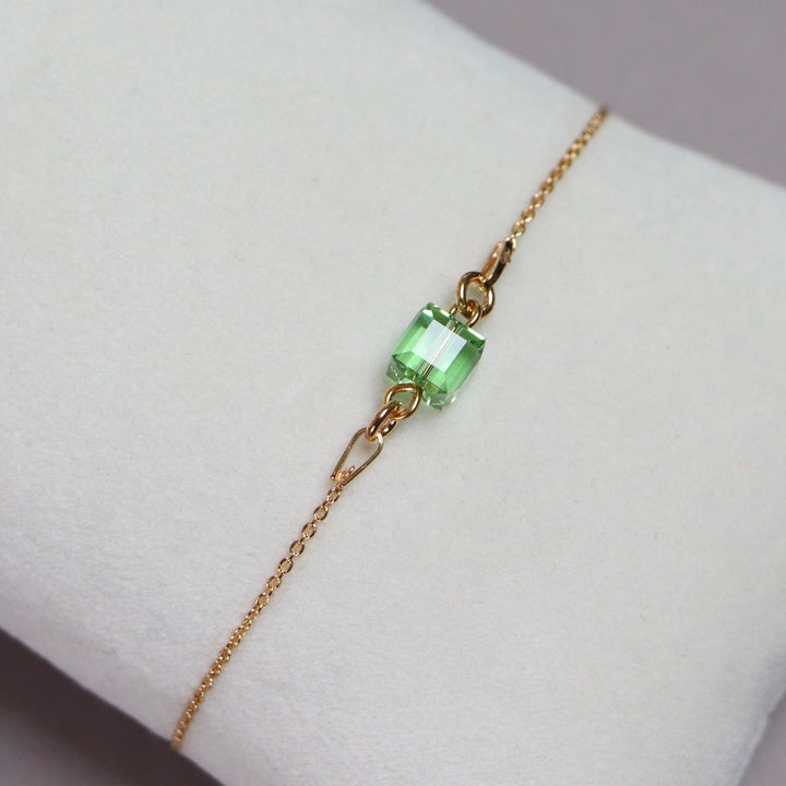 带有施华洛世奇晶体的手镯,橄榄绿,金银,十字路口