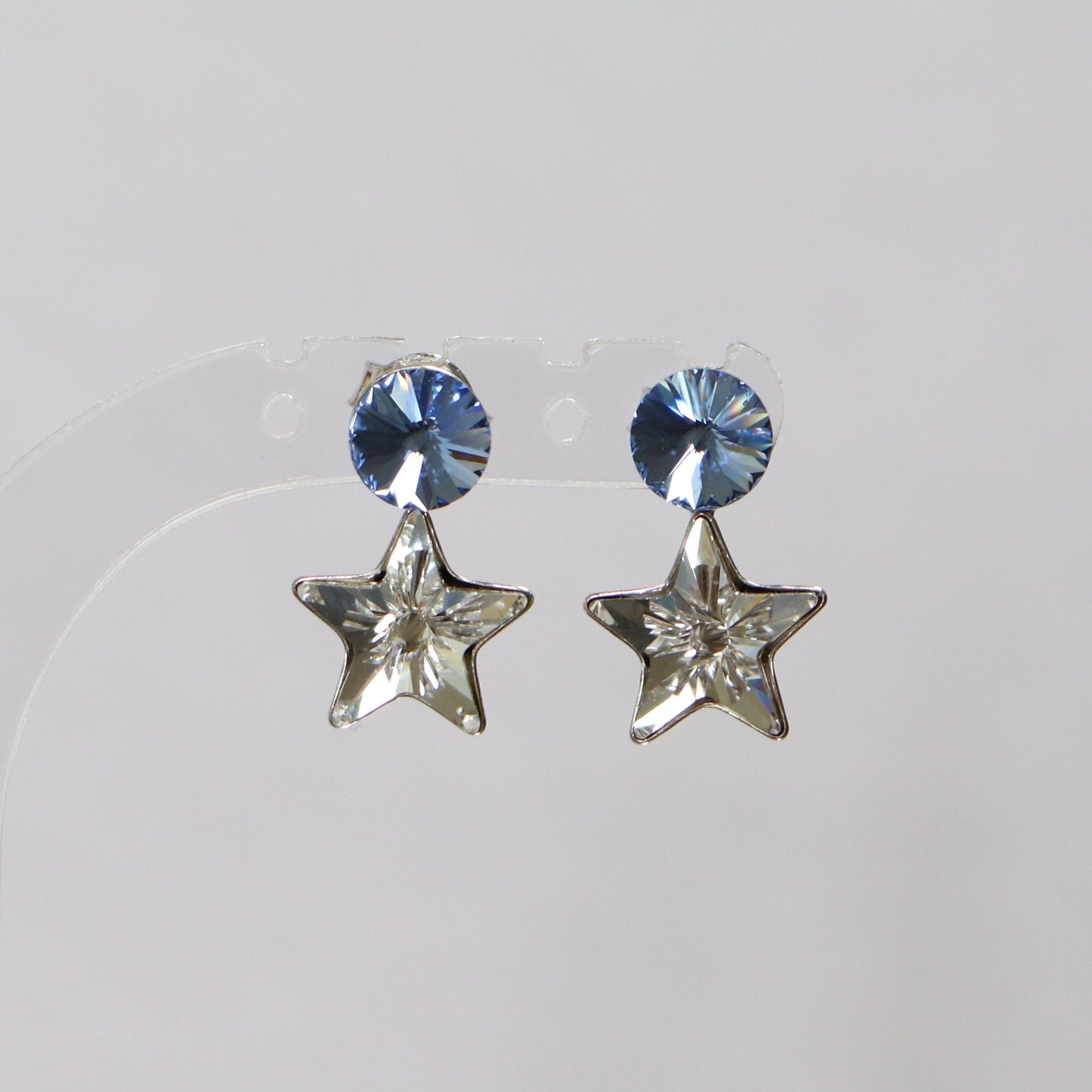 Boucles d'oreilles avec cristaux Swarovski, collection SEVER, cristal/bleu, argent rhodié