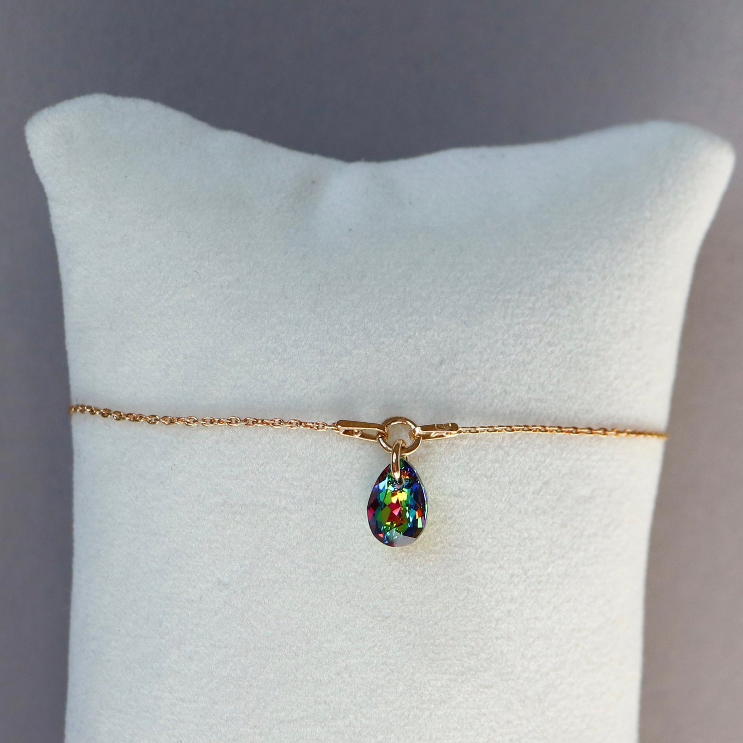 Pendentif avec cristaux Swarovski, argent doré, cristal VL, KATE