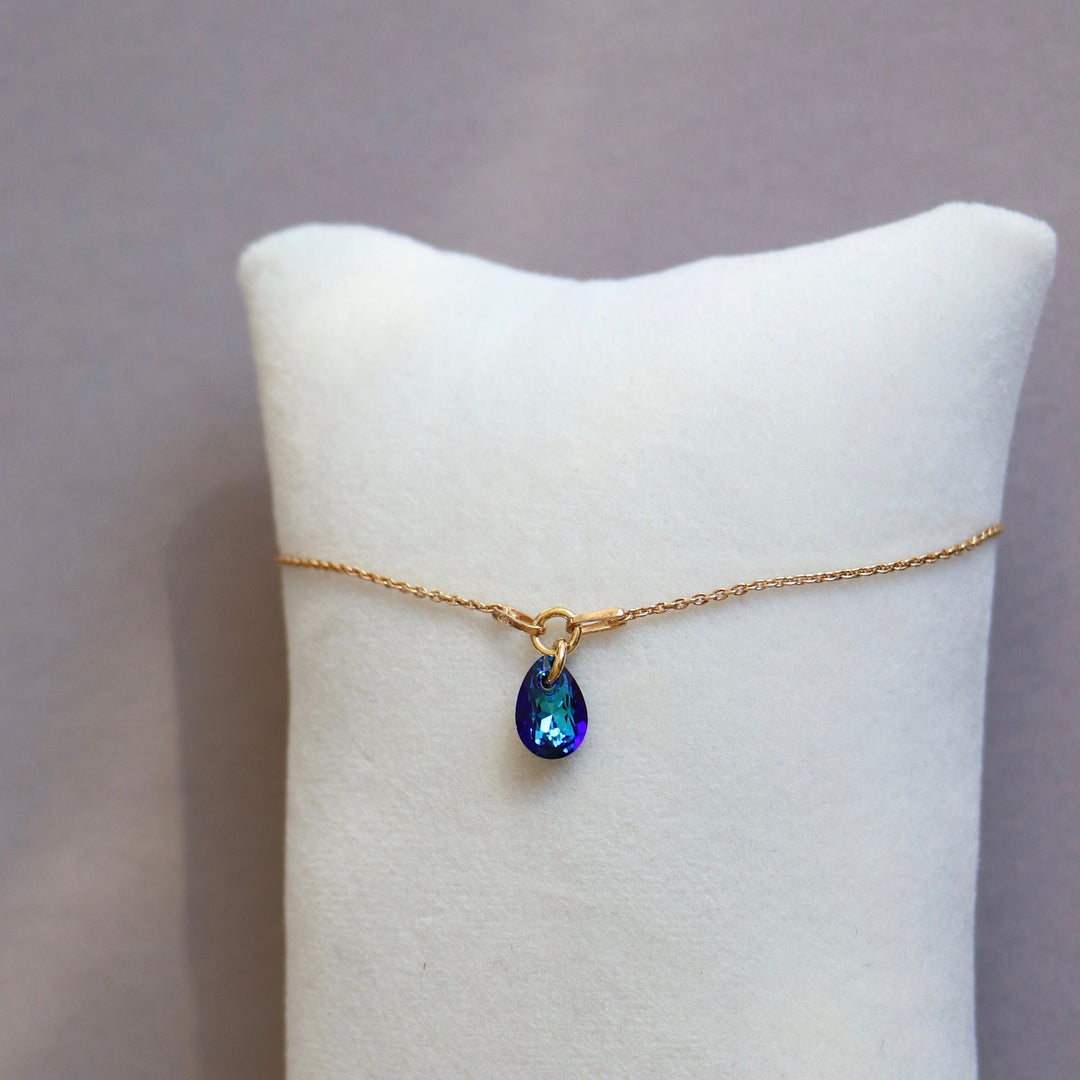 带有施华洛世奇晶体的手镯,金银,百慕大蓝,凯特