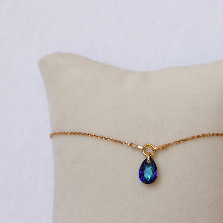 带有施华洛世奇晶体的手镯,金银,百慕大蓝,凯特