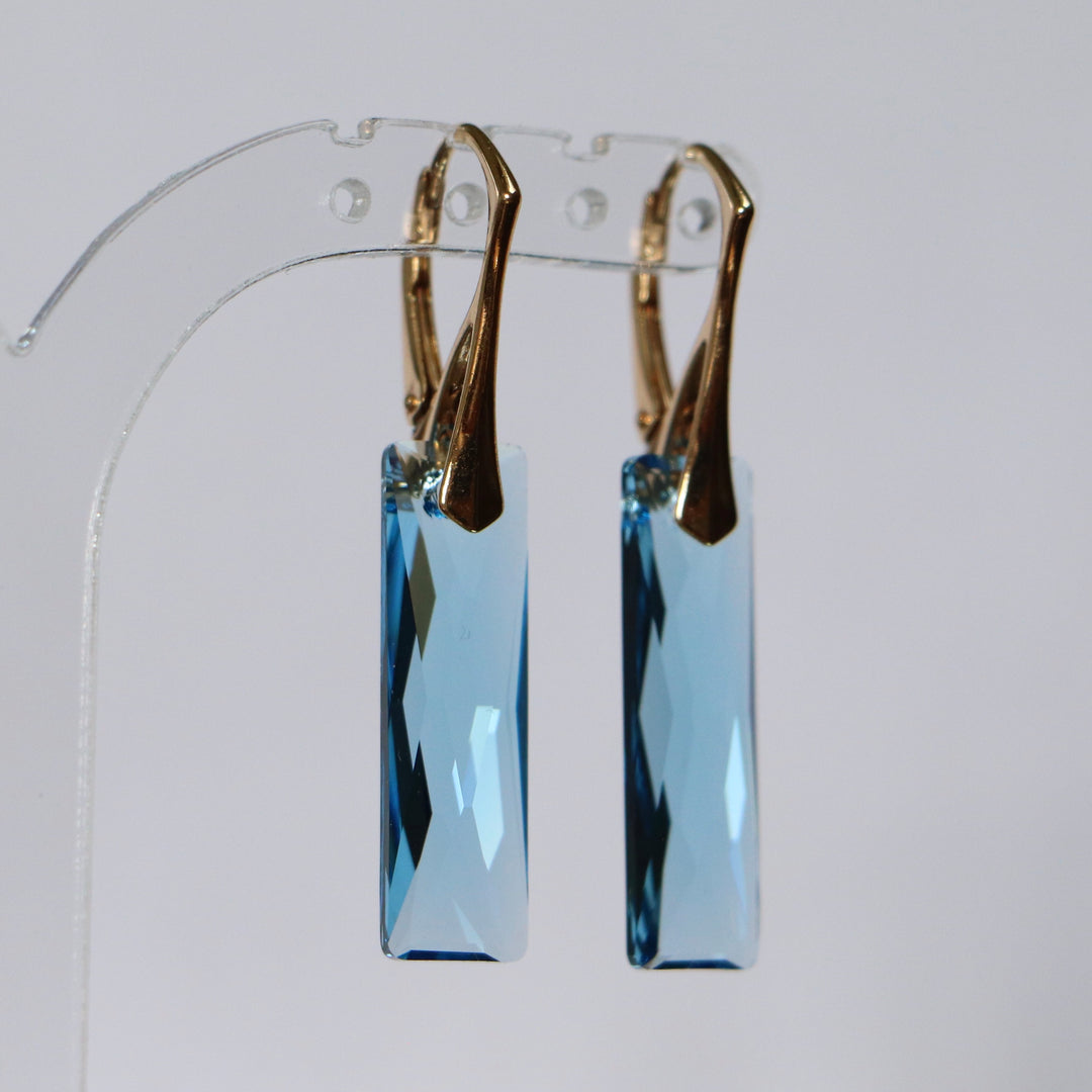 耳环,施华洛世奇水晶,金银,海蓝宝石蓝,诺拉