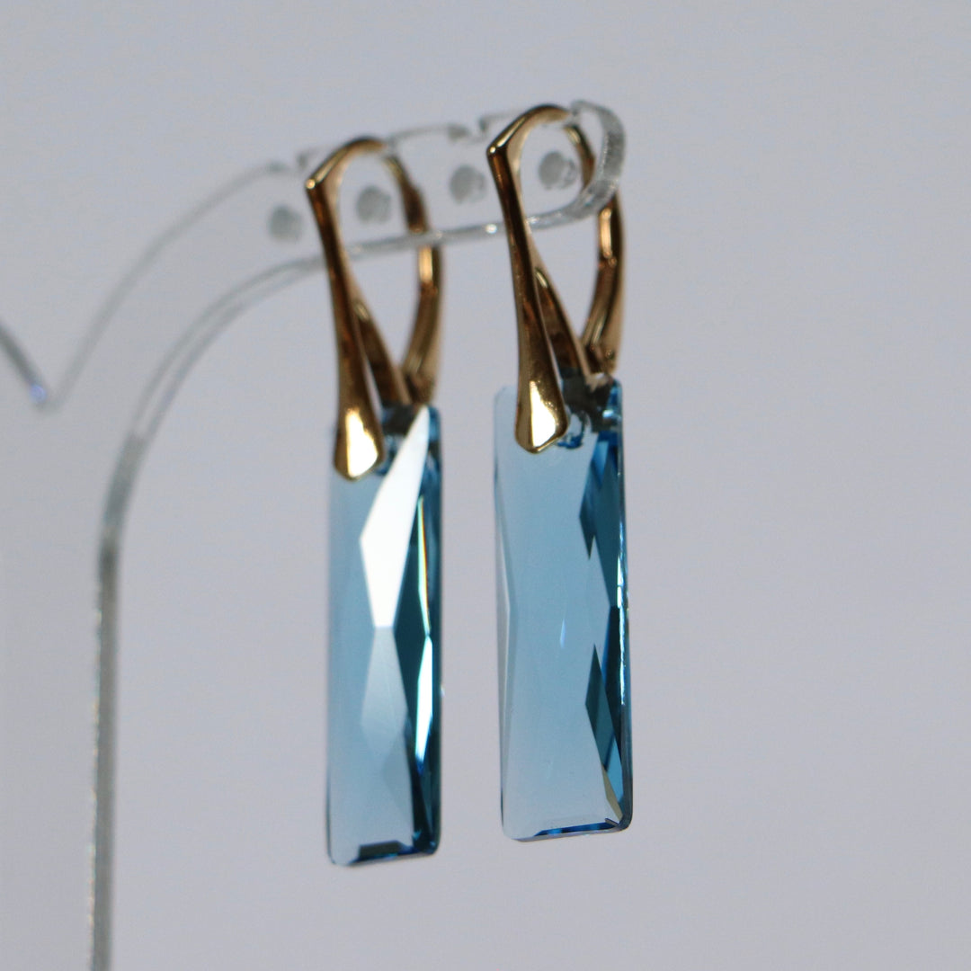 耳环,施华洛世奇水晶,金银,海蓝宝石蓝,诺拉